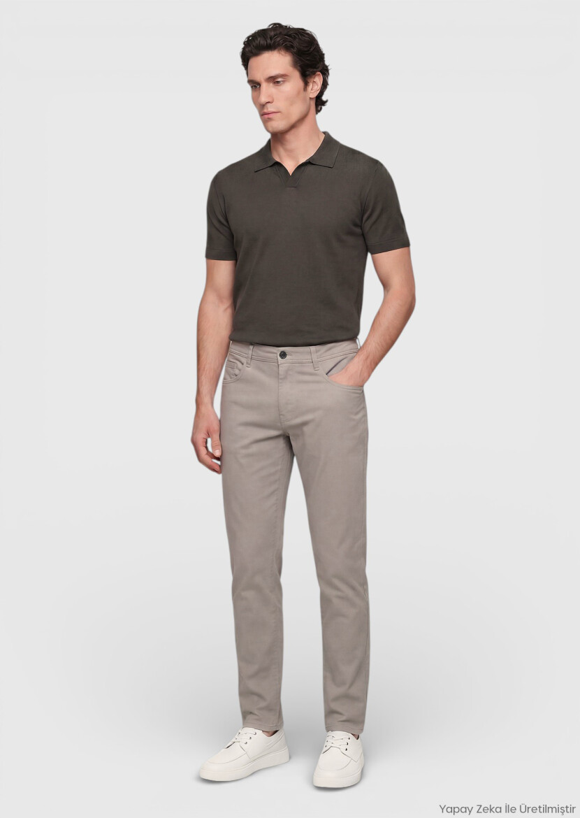 Mink Weaving Slim Fit Casual Cotton Blended Trousers - RAMSEY