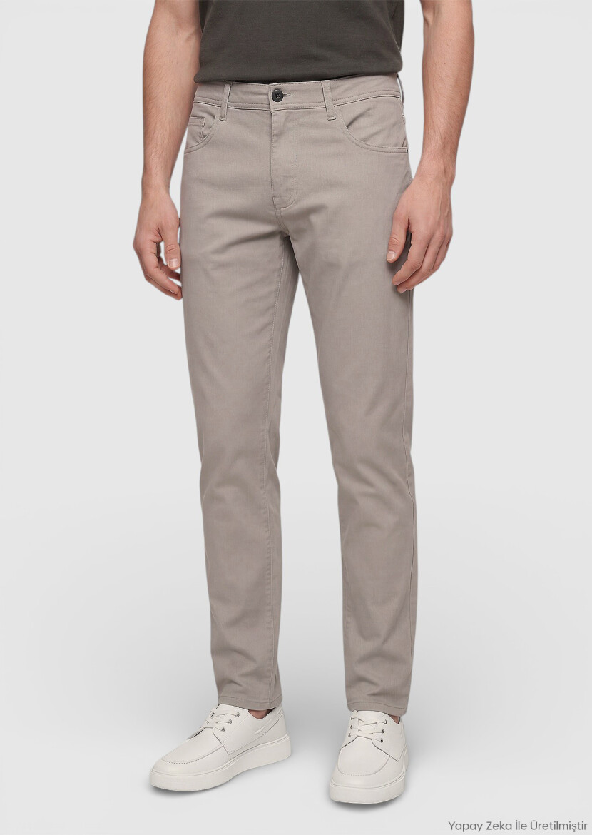 Mink Weaving Slim Fit Casual Cotton Blended Trousers - RAMSEY