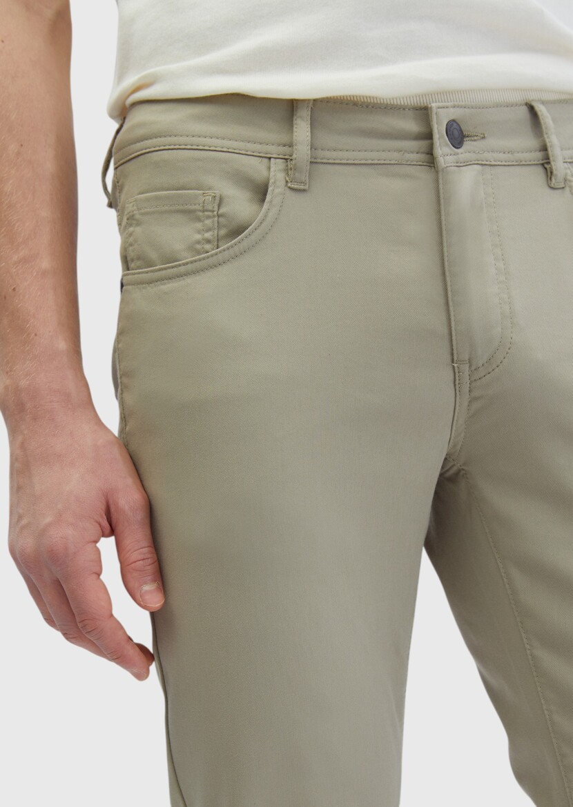 Mink Weaving Slim Fit Casual Cotton Blended Trousers - 3