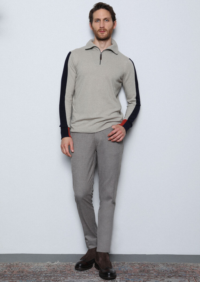 Mink Weaving Slim Fit Casual Trousers - 3