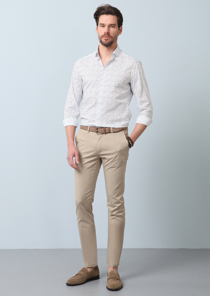 Mink Weaving Slim Fit Smart Casual Trousers 