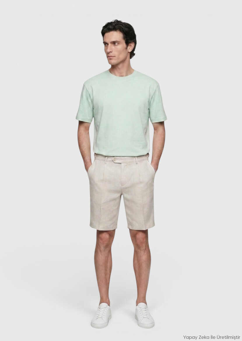 Mint Plain Cotton Blended T-Shirt - RAMSEY