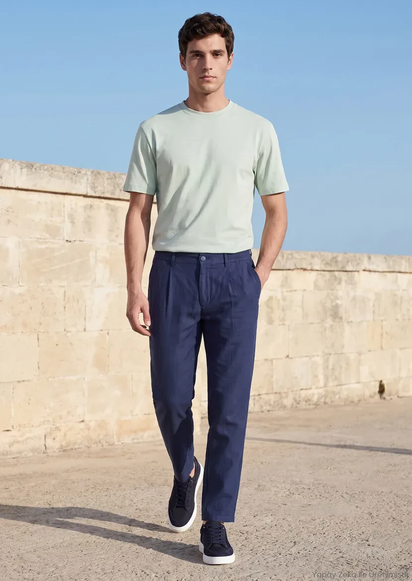Mint Plain Cotton Blended T-Shirt - RAMSEY