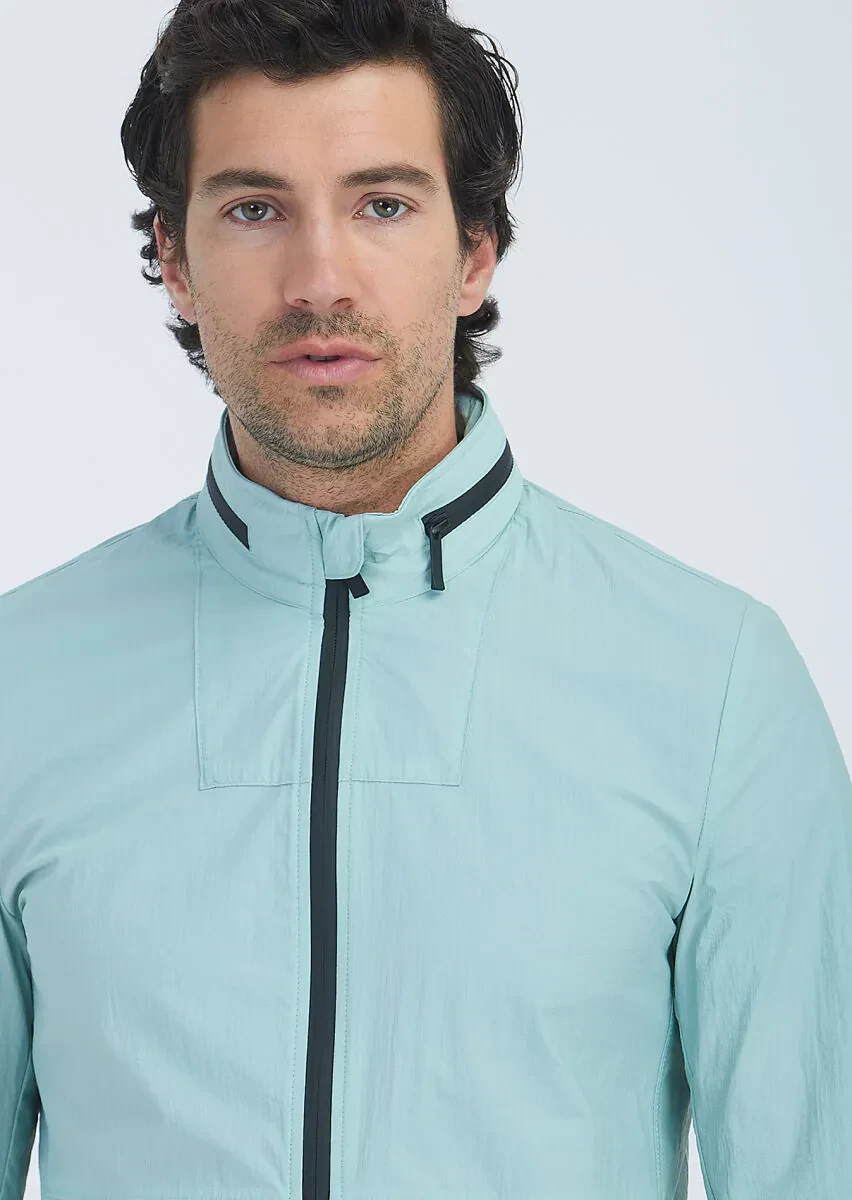 Mint Regular Fit Dik Yaka Casual Dokuma Mont - 4
