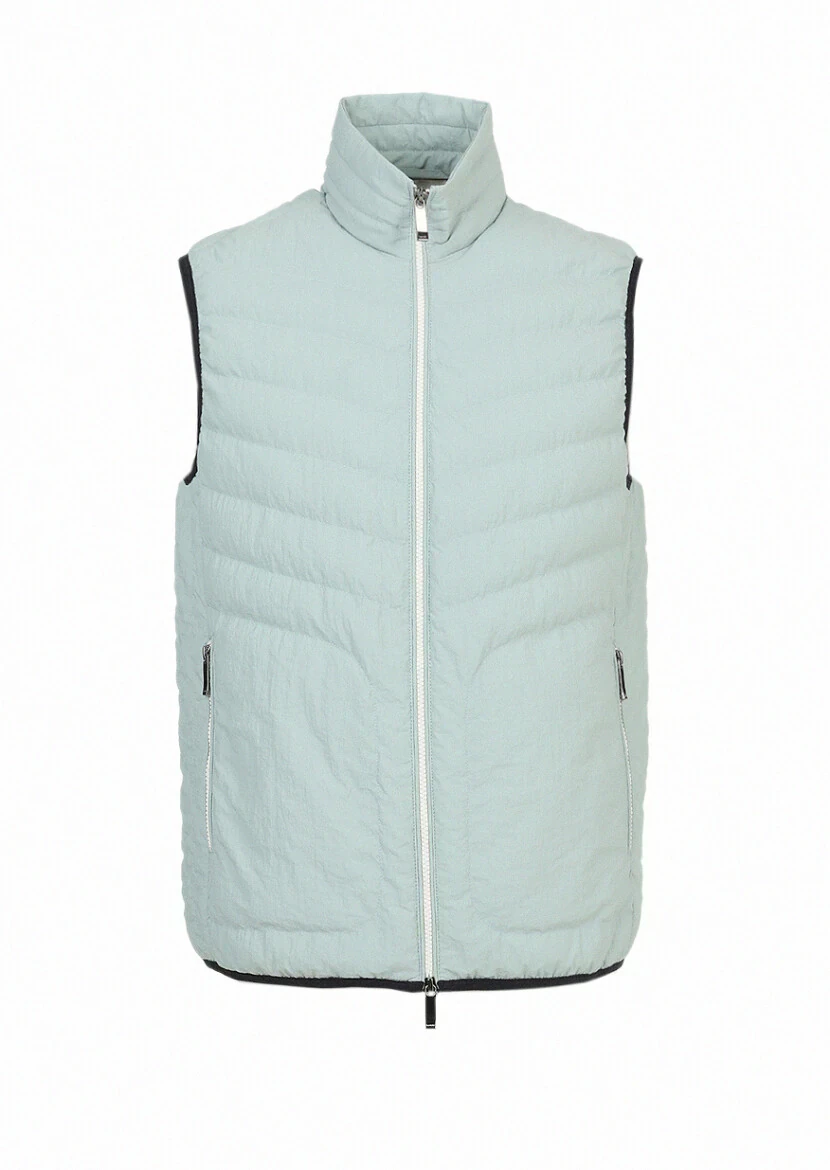 Mint Regular Fit Dik Yaka Casual Dokuma Spor Yelek - 5