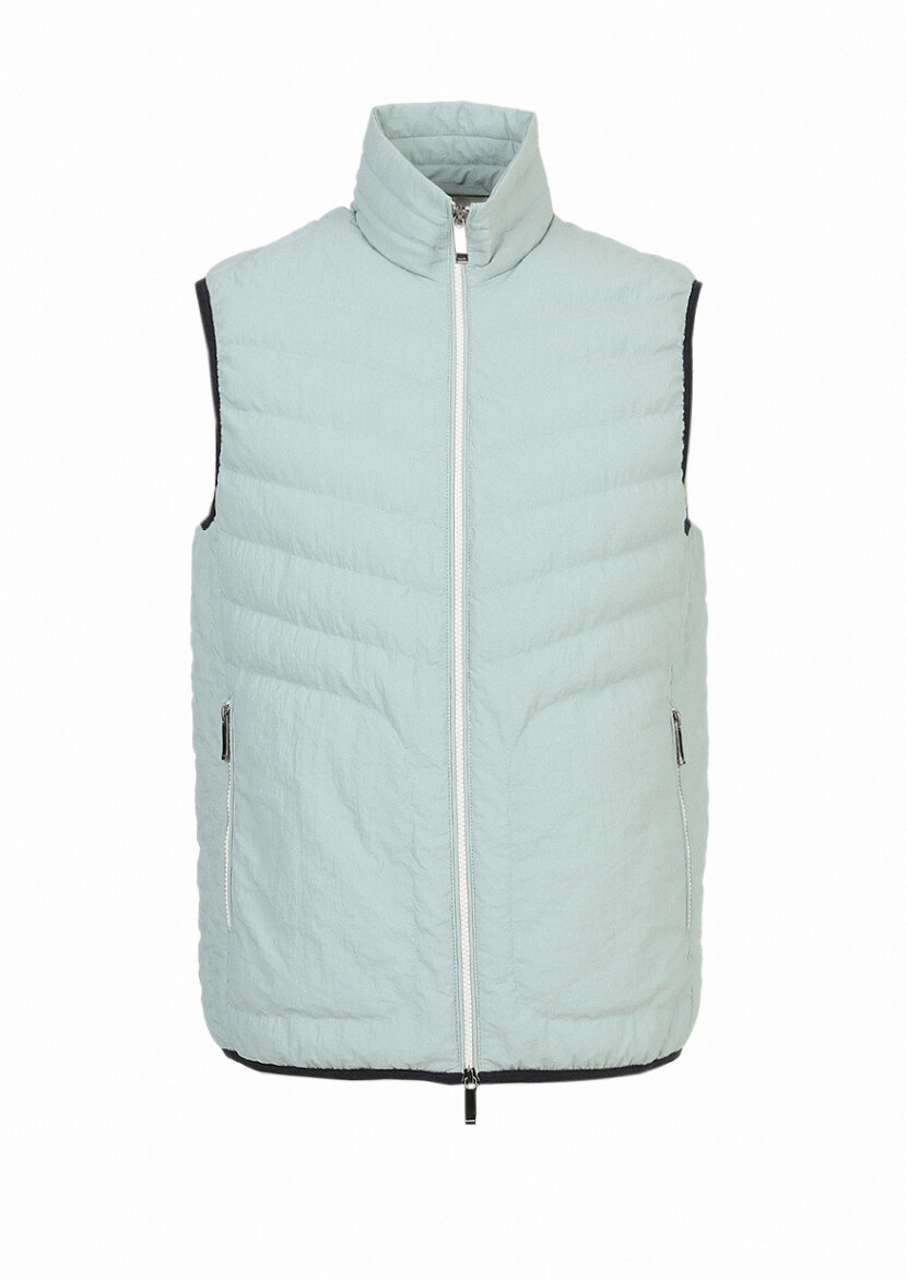 Mint Regular Fit Dik Yaka Casual Dokuma Spor Yelek 