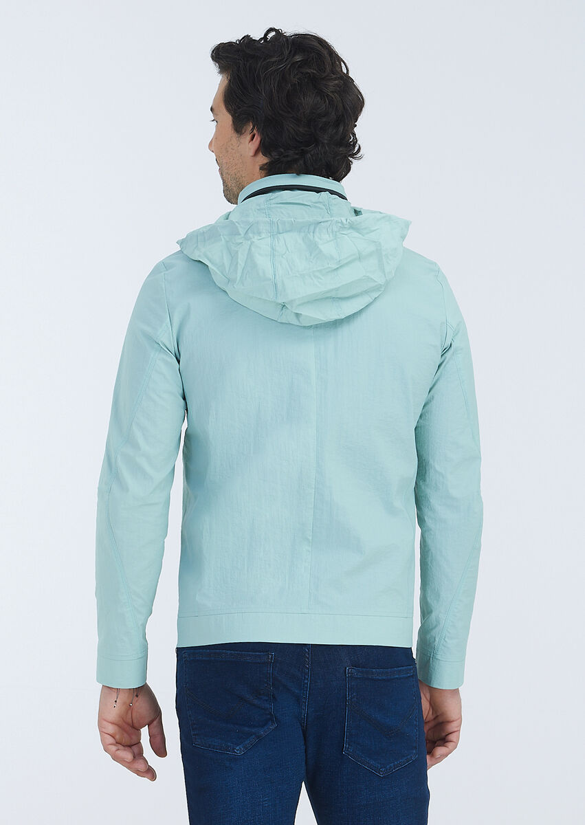 Mint Removable Hood Weaving Coat - 7