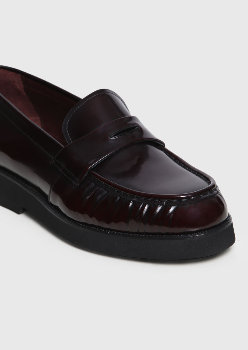 Mürdüm Deri Casual Loafer - 2