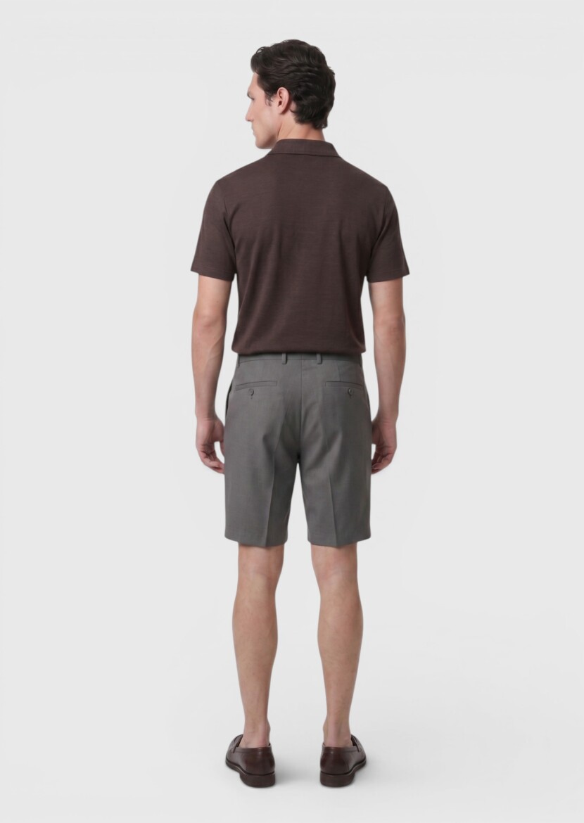 Mürdüm Düz %100 Keten T-Shirt - 5