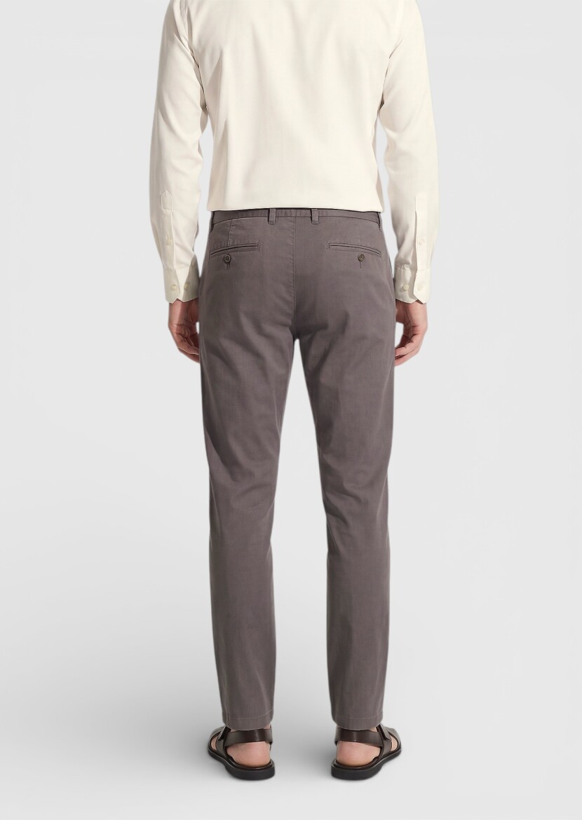 Mürdüm Düz Dokuma Jogging Fit Casual Pamuk Karışımlı Pantolon - 4