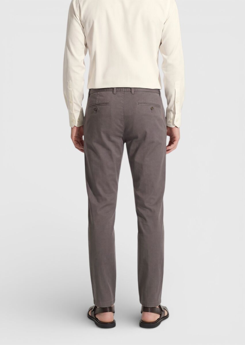 Mürdüm Düz Dokuma Jogging Fit Casual Pamuk Karışımlı Pantolon - 4