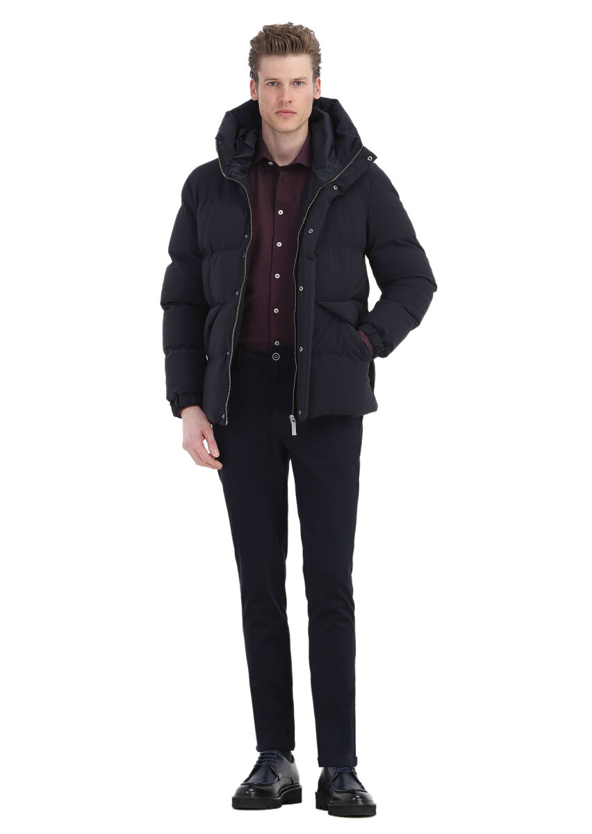 Mürdüm Düz Slim Fit Uzun Casual %100 Pamuk Gömlek - 3