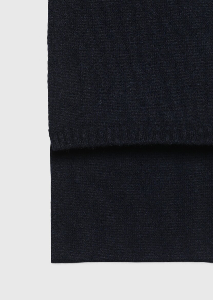 Navy Blue %100 Kaşmir Scarf 