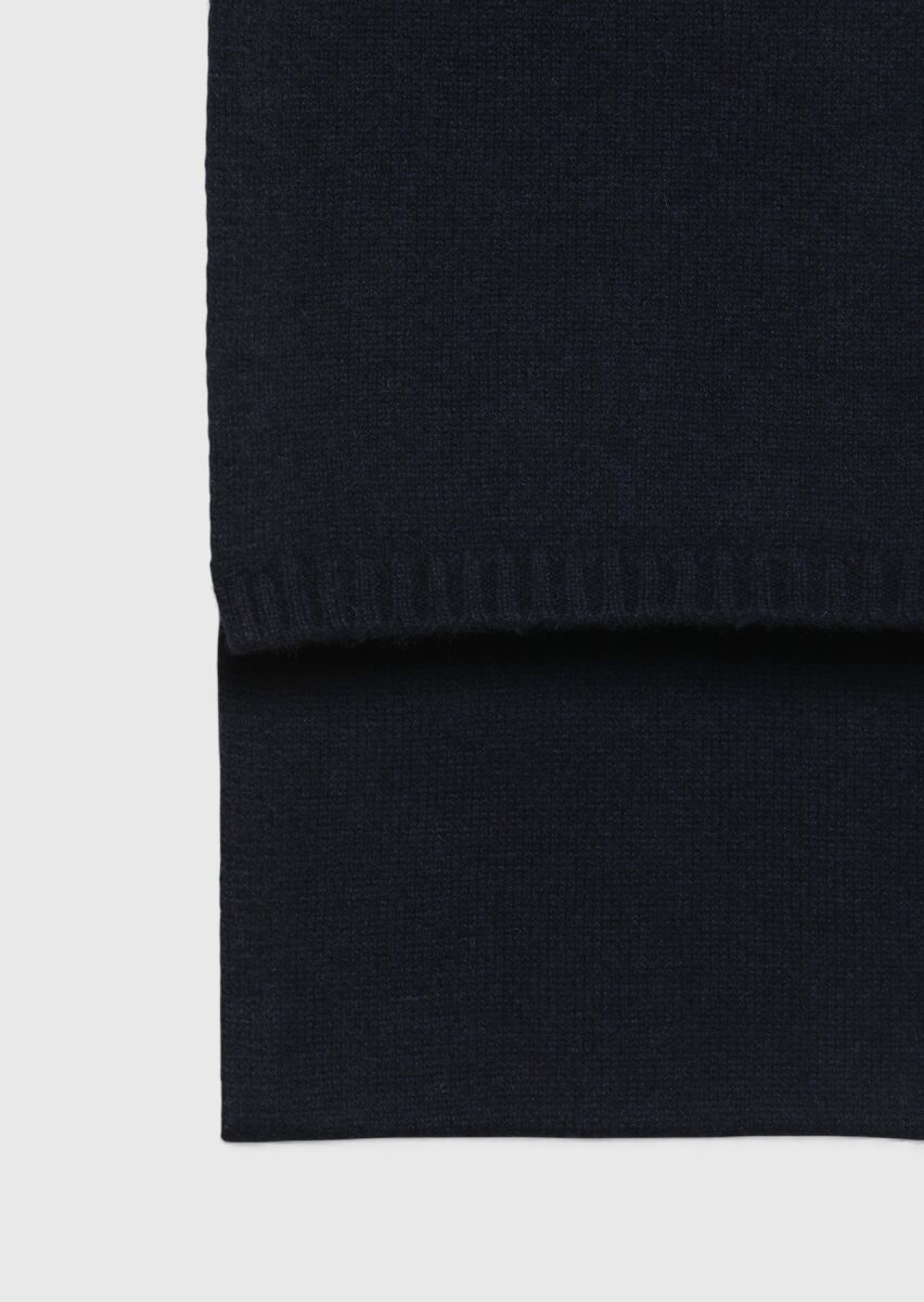 Navy Blue %100 Kaşmir Scarf - 2