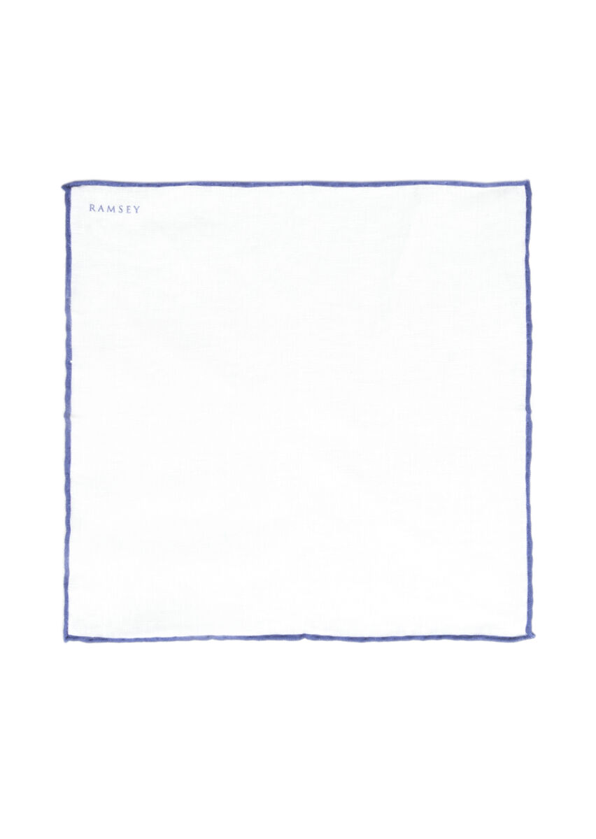 Navy Blue %100 Keten Handkerchief - 1