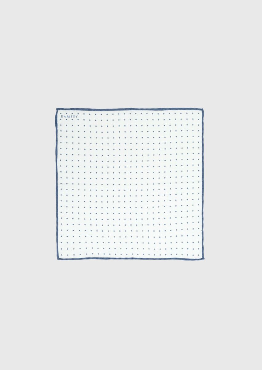 Navy Blue %100 Keten Handkerchief - 1