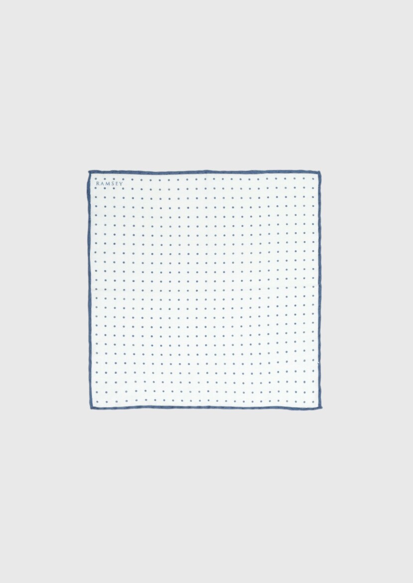 Navy Blue %100 Keten Handkerchief 