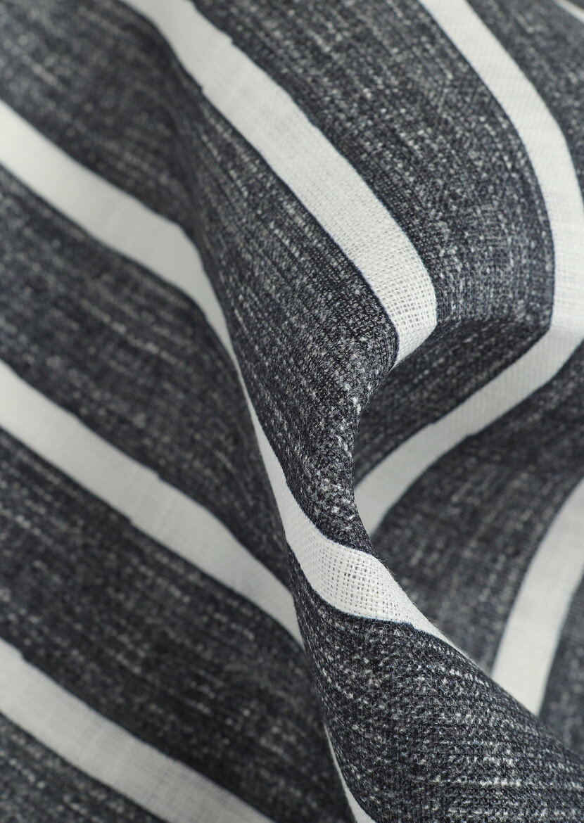 Navy Blue %100 Keten Handkerchief - 2