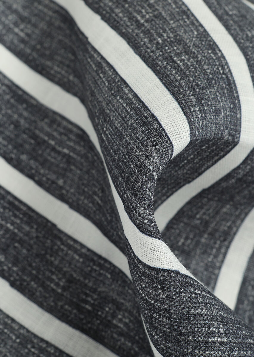 Navy Blue %100 Keten Handkerchief - 2