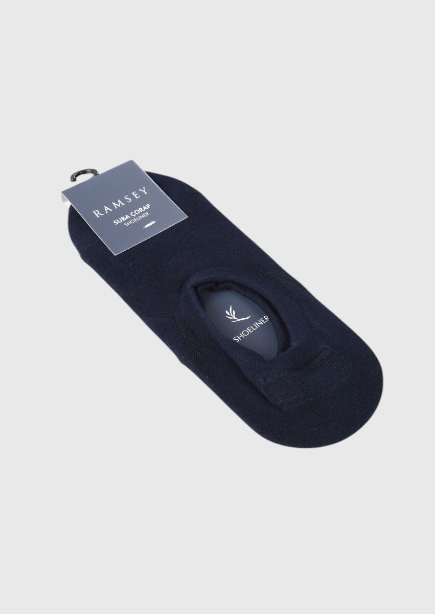 Navy Blue %100 Pamuk Socks - 1
