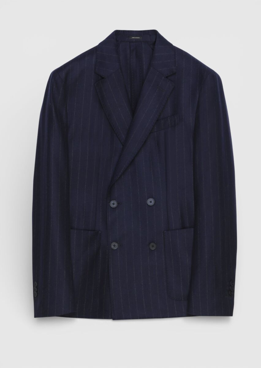 Navy Blue 100% Wool Jacket - 1