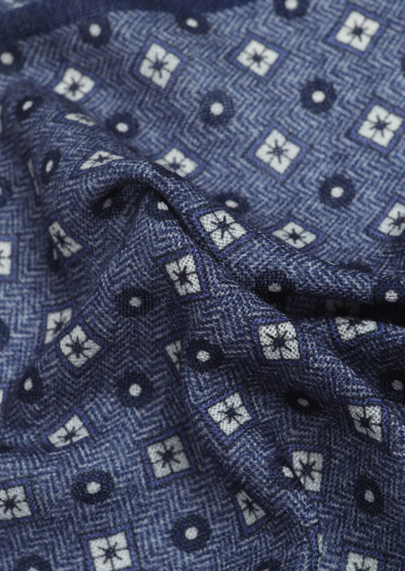 Navy Blue %100 Yün Handkerchief - RAMSEY