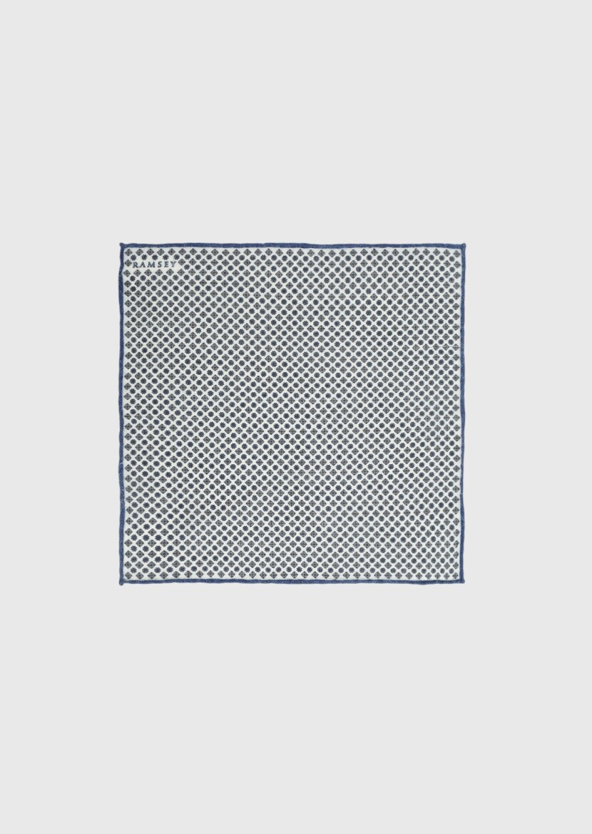 Navy Blue %100 Yün Handkerchief - 1