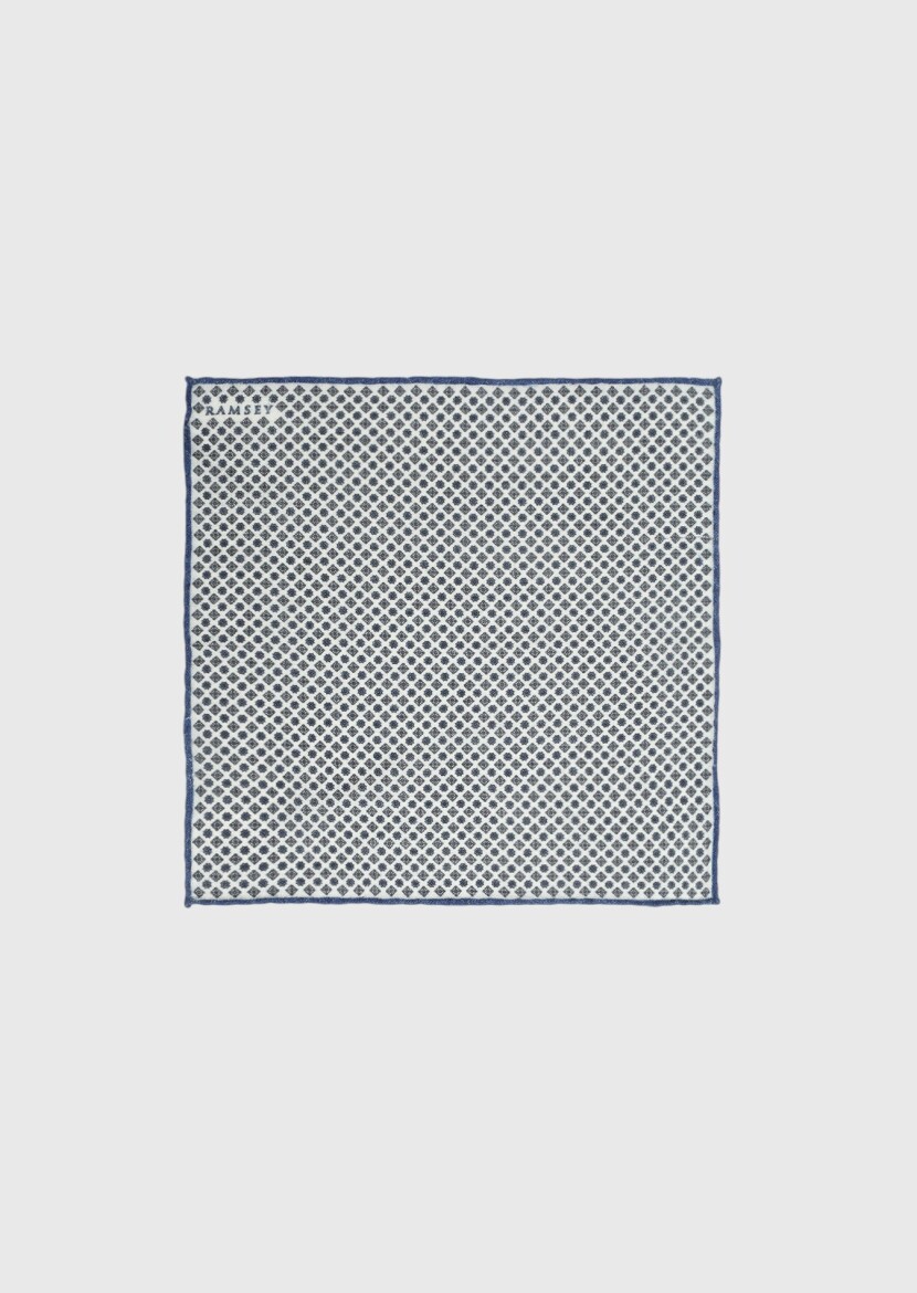 Navy Blue %100 Yün Handkerchief 