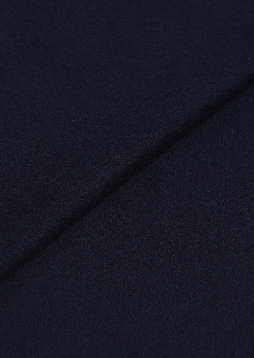 Navy Blue %100 Yün Scarf - 2