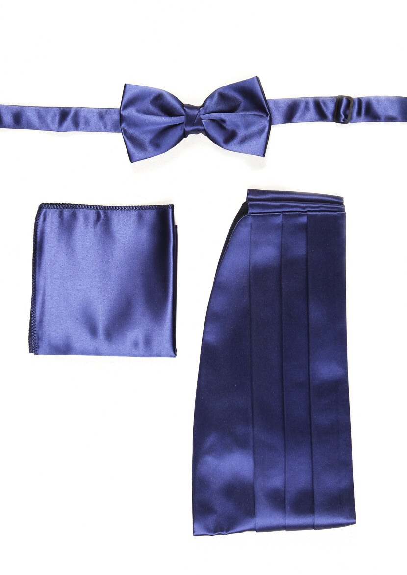 Navy Blue Bow Tie Set 