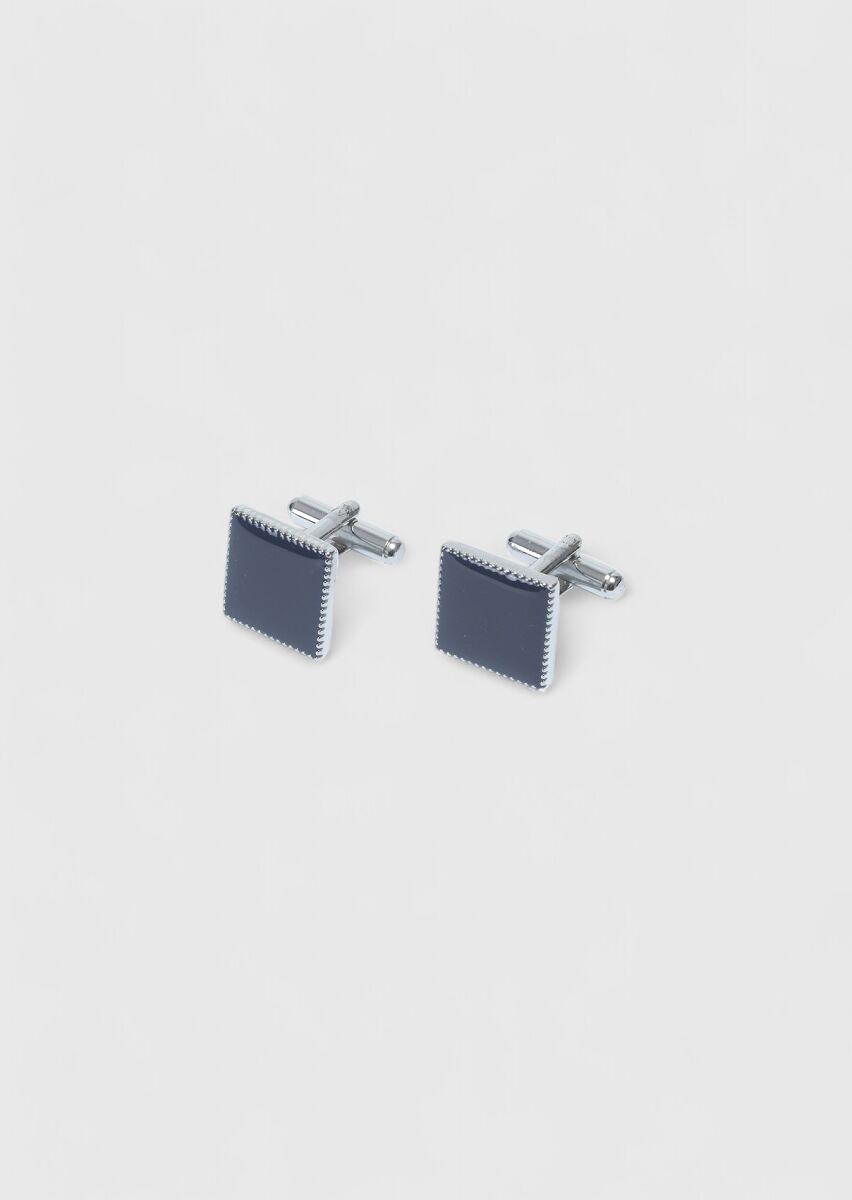 Navy Blue Brass Cuff Link - 1