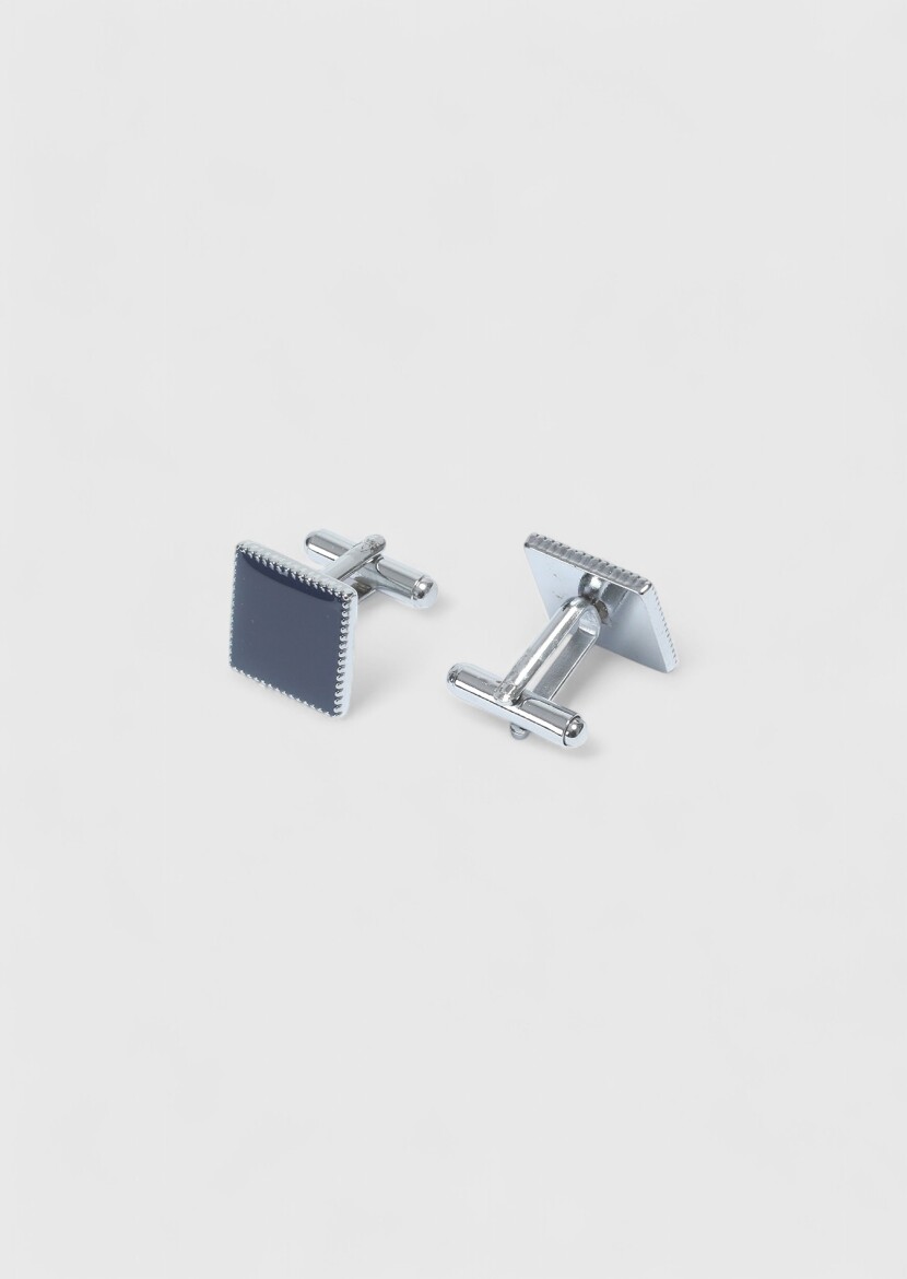 Navy Blue Brass Cuff Link - 2