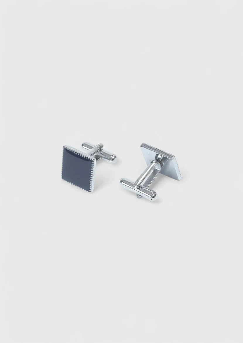 Navy Blue Brass Cuff Link 