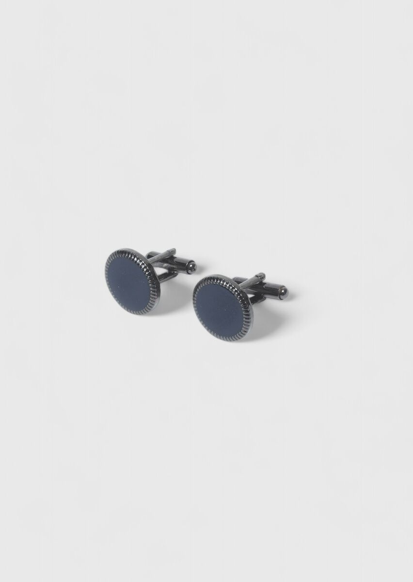 Navy Blue Brass Cuff Link - 1