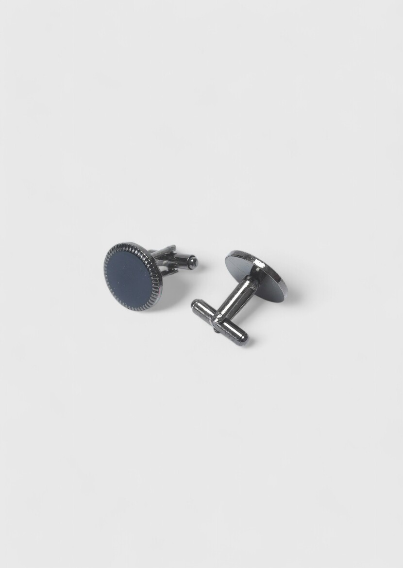 Navy Blue Brass Cuff Link - 2