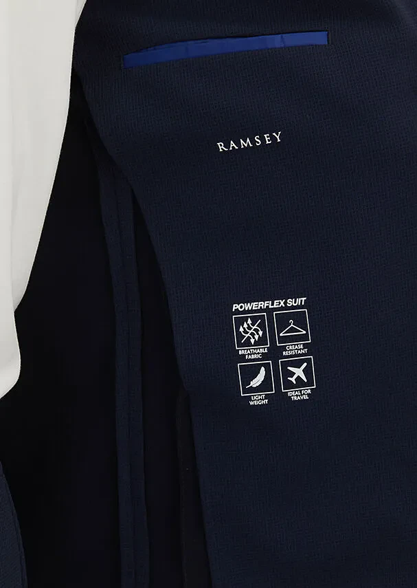 Navy Blue Checkered Comfort Fit Suit - 6