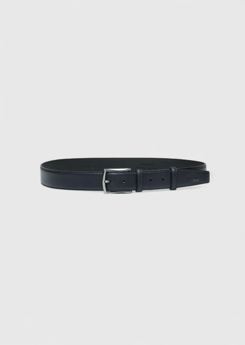 Navy Blue Cow Leather Belt 