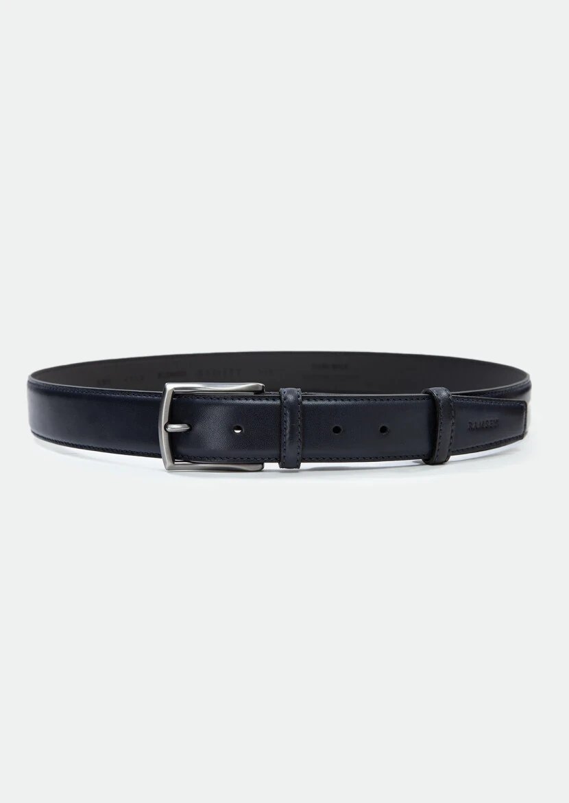 Navy Blue Cow Leather Belt 