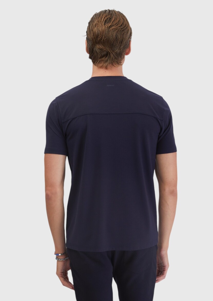 Navy Blue Crew Neck T-Shirt - 5