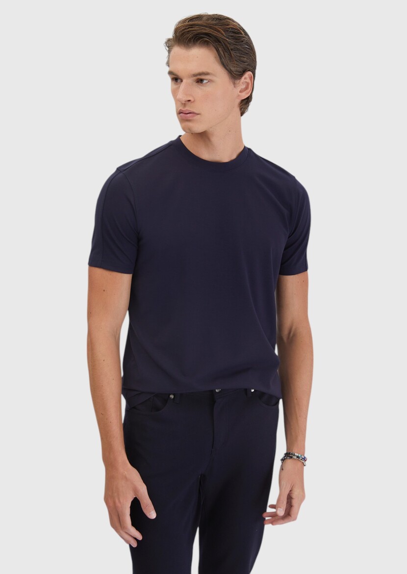 Navy Blue Crew Neck T-Shirt 