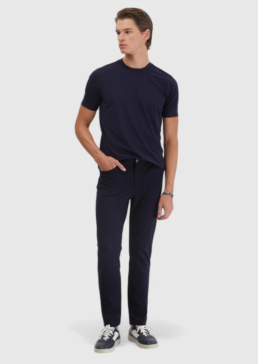 Navy Blue Crew Neck T-Shirt 