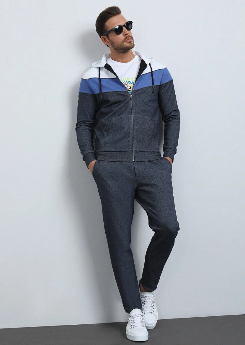 Navy Blue Hooded Sweatshirt - 2