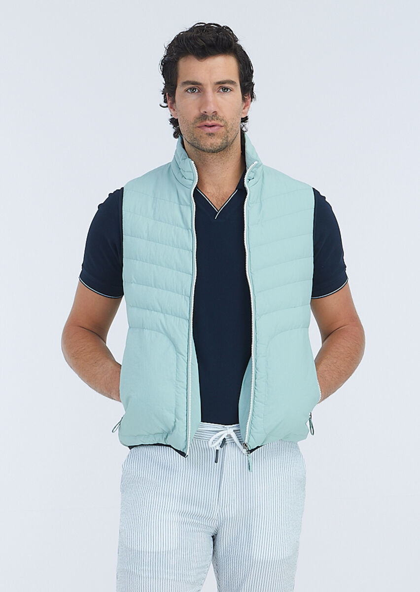 Navy Blue Jacquard Polo Neck 100% Cotton T-Shirt - 3