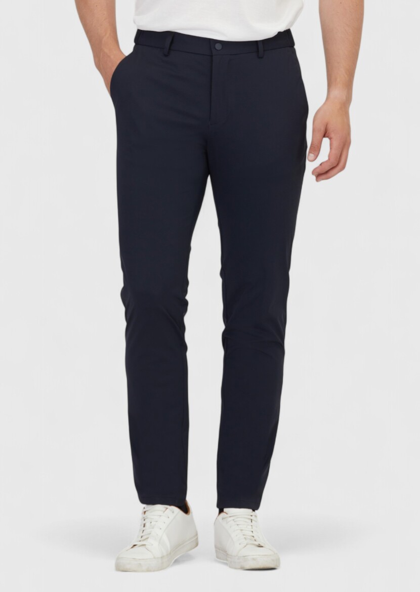 Navy Blue Knitting Jogging Fit Casual Trousers 