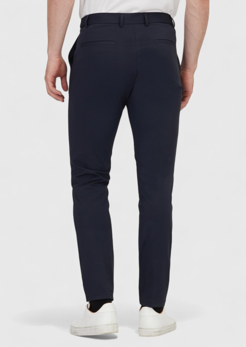 Navy Blue Knitting Jogging Fit Casual Trousers - 4