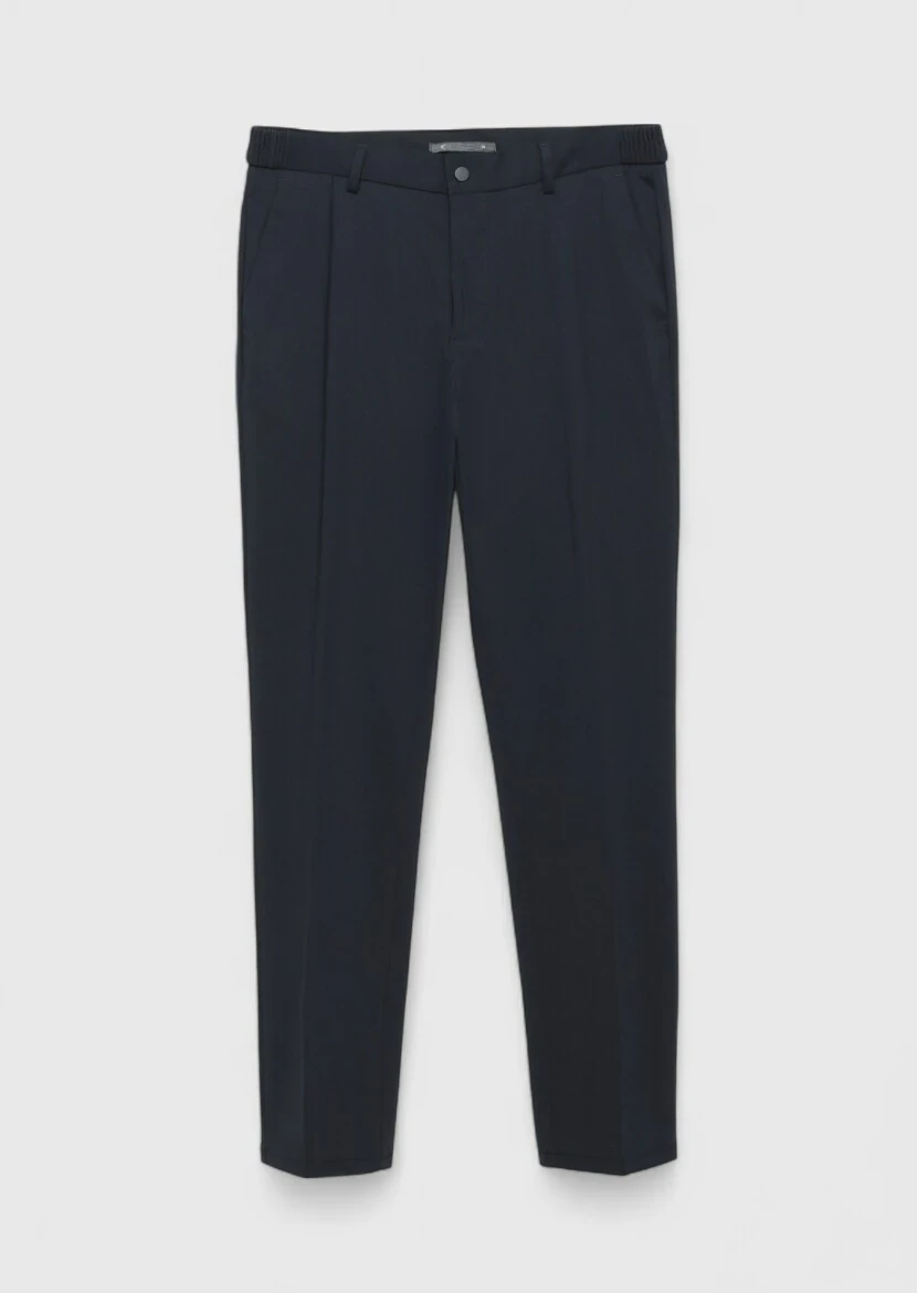 Navy Blue Knitting Jogging Fit Casual Trousers 