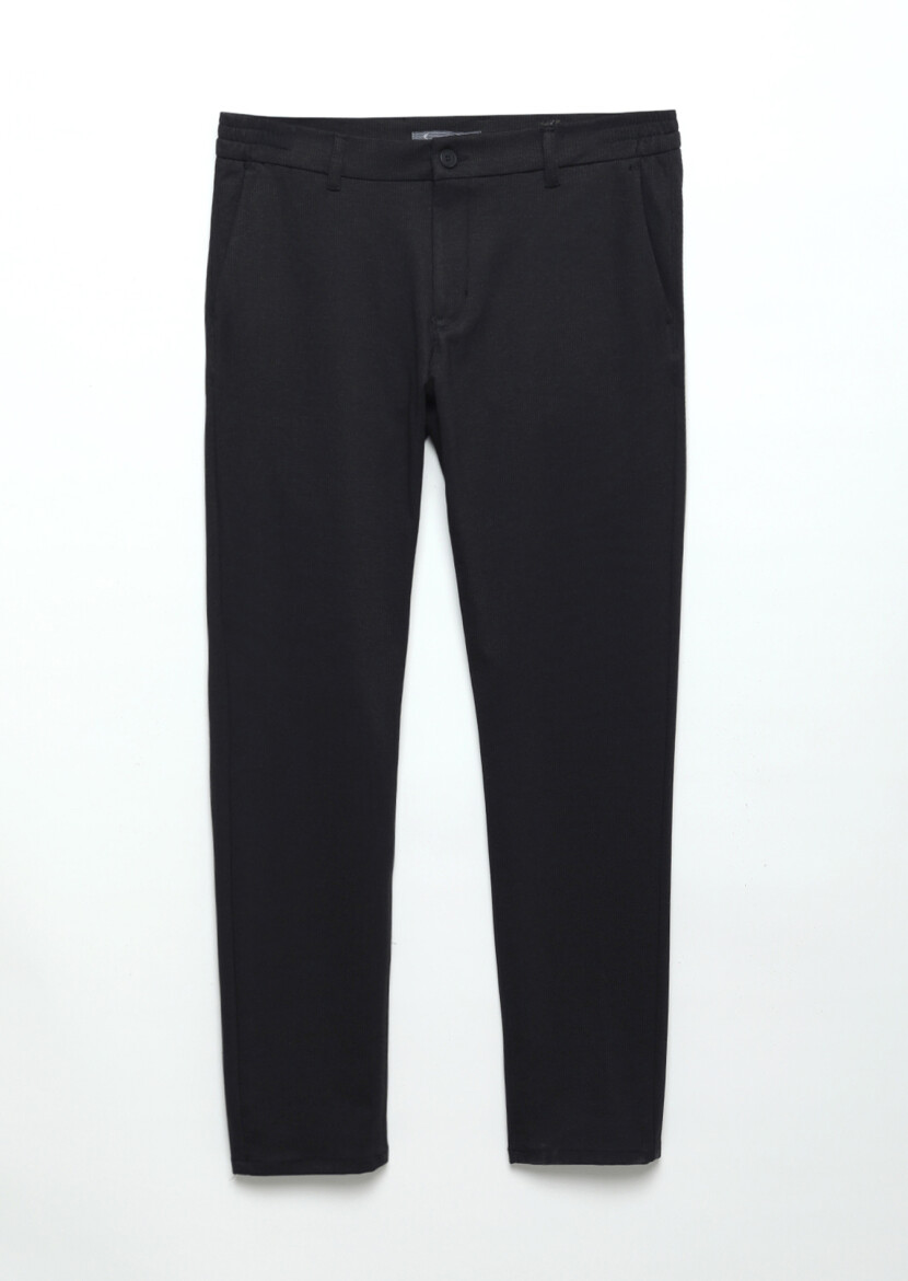 Navy Blue Knitting Jogging Fit Casual Trousers 