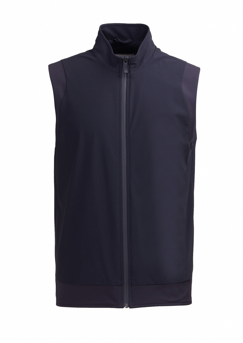 Navy Blue Knitting Puffer Vest 