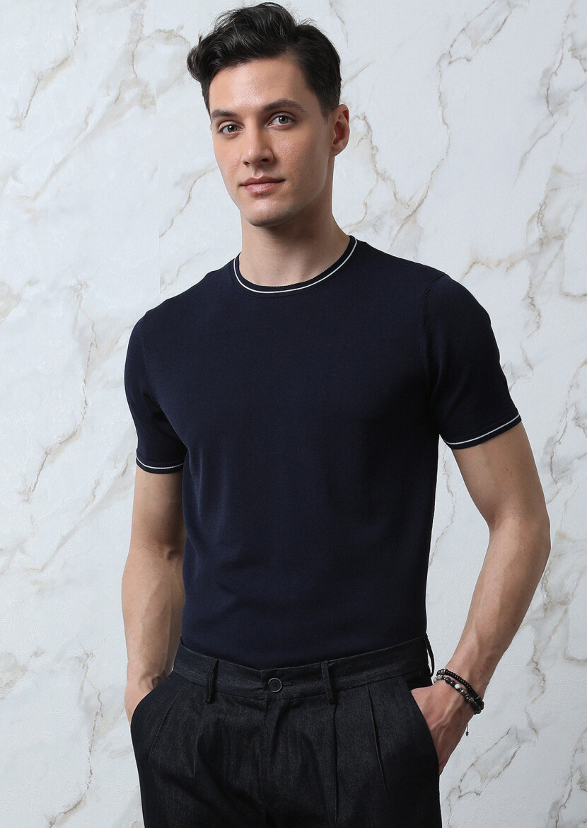 Navy Blue Knitwear - 1
