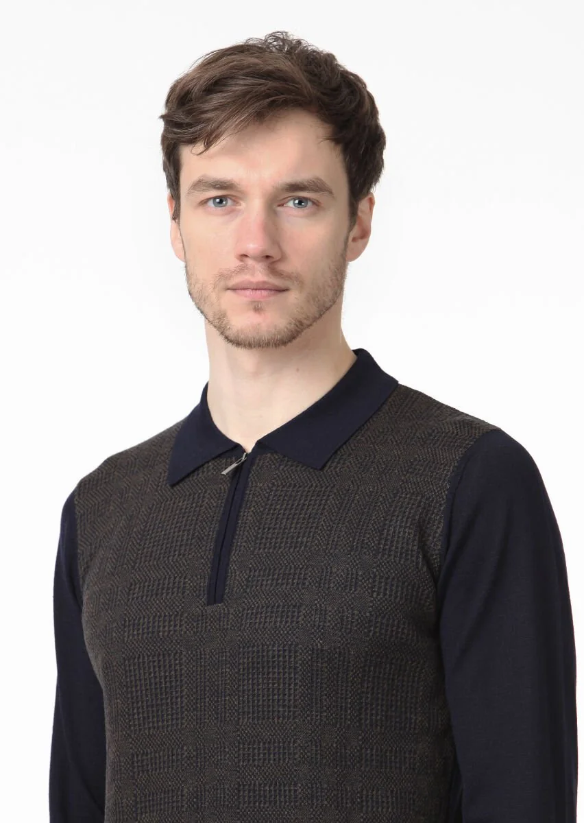 Navy Blue Knitwear Sweatshirt - 3